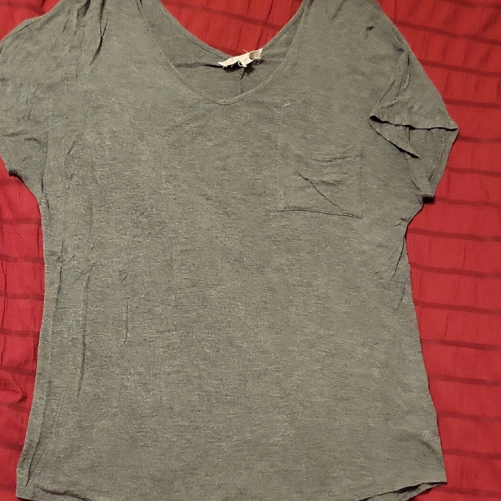 Pink Rose Heather Gray Short Sleeve Top